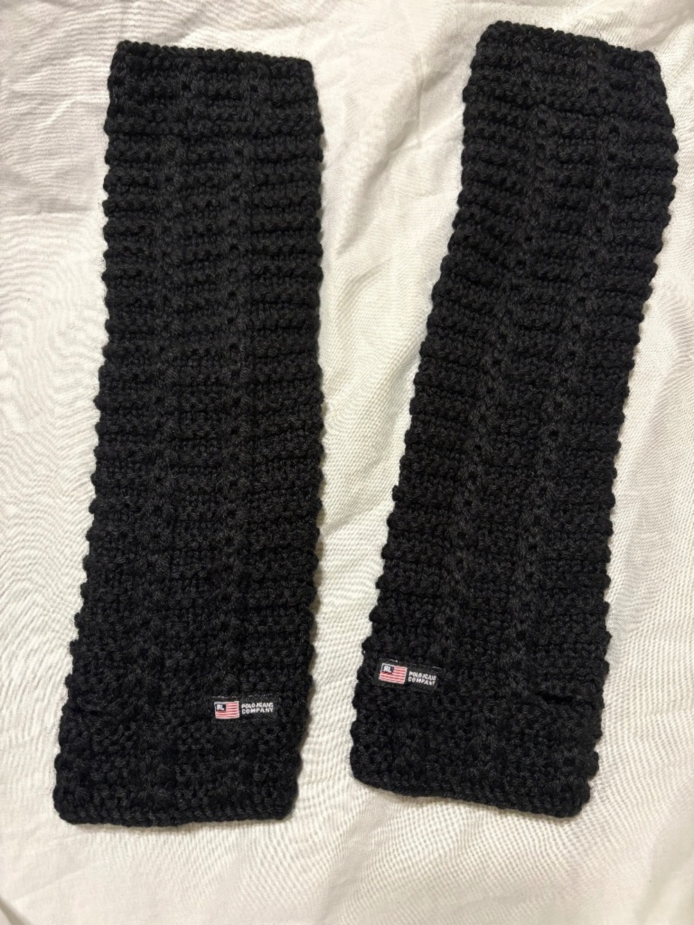 Rare 2000s Deadstock Polo Jeans Co. Chunky Knit Arm Warmers